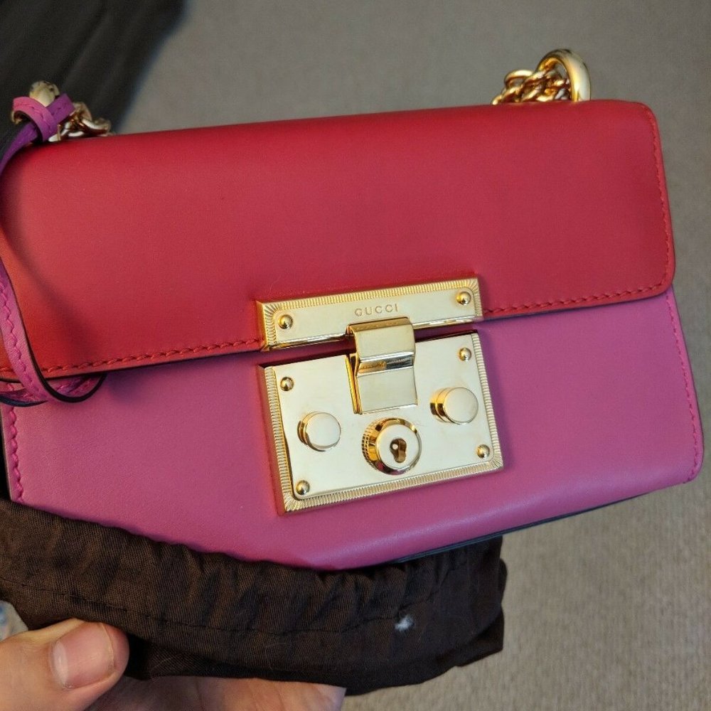 Gucci Padlock small Women's Shoulder Bag Pink